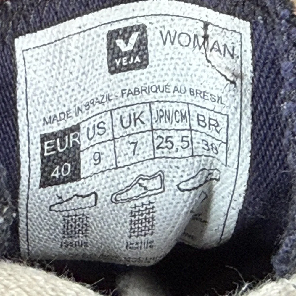 Veja Nova Shoes Womens Size 9 Black White Canvas Athletic Casual Sneakers Brazil